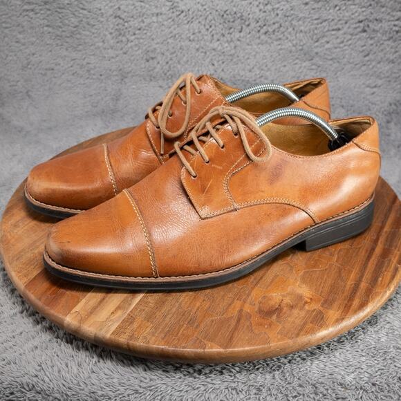 Sandro Moscoloni Bryan Brown Leather Cap Toe Derby 17763 US Men’s Sz 11.5 - Picture 3 of 9